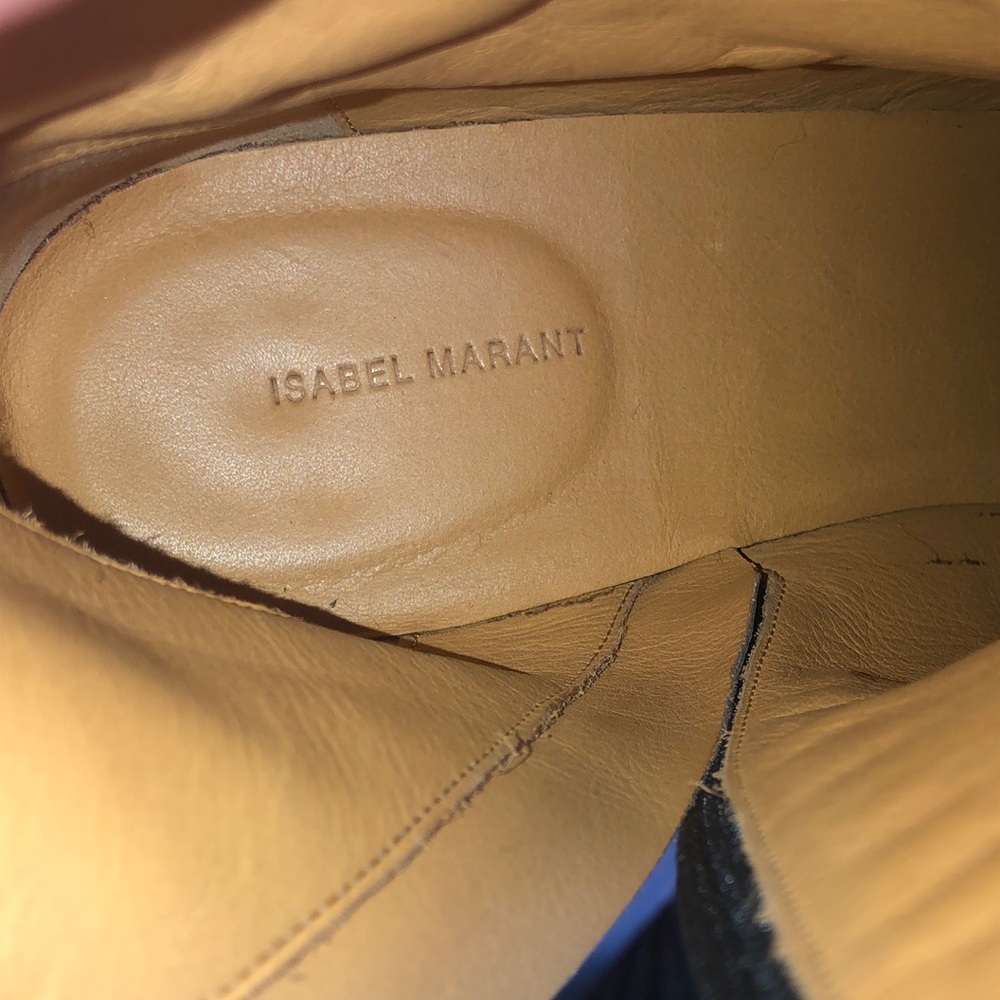 Isabel Marant sz 38 Gray Leather Booties Round Heel Made in Italy 🇮🇹 like NEW - Picture 8 of 9